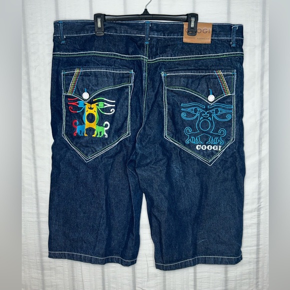 Coogi Denim Jean Shorts Embroidered Monkey Y2K Streetwear Men’s Size 42x15 653 - Picture 1 of 9